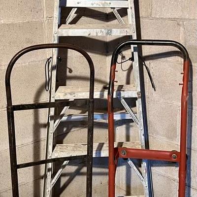 Set of (2) Utility Dollies & 6-Ft Ladder
