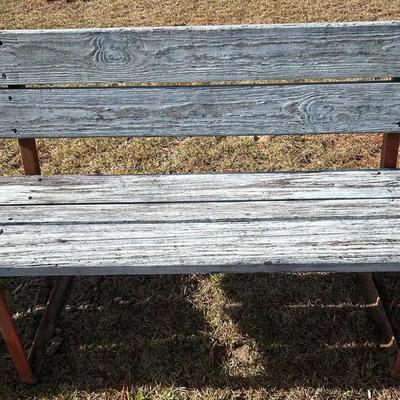 Wooden Bench With Metal Frame 