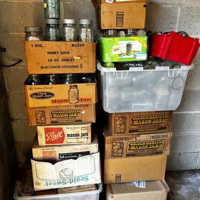 Mixed Lot of Vintage Canning Jars (Ball, Kerr, Atlas + Lids/Rings)