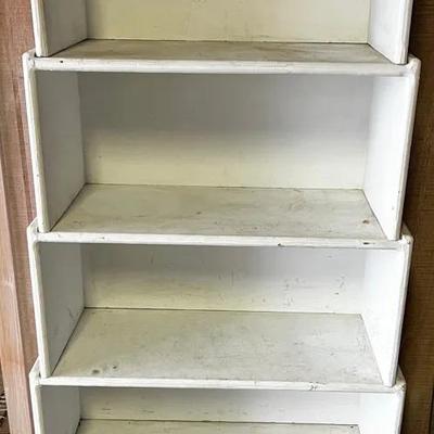 White Stackable Tiered Wooden Shelving