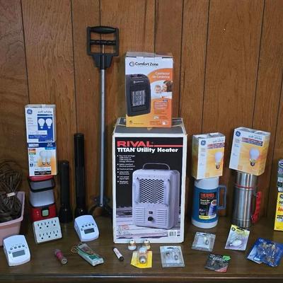 Handyman: RIVAL & COMFORT ZONE Heaters, THERMOS, Lightbulbs, Extension Cords, Midland Weather Alert+