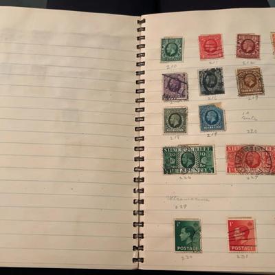 Composition Notebook Of Vintage Stamps 