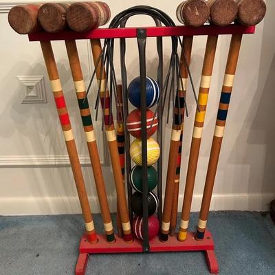 Vintage Croquet Game Set