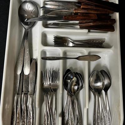 Customcraft Floral Stainless Steel Flatware For Service Of 6