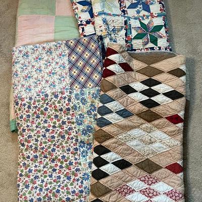 Set of (4) Reversible Vintage Quilts – Charming Patterns & Cozy Everyday Use