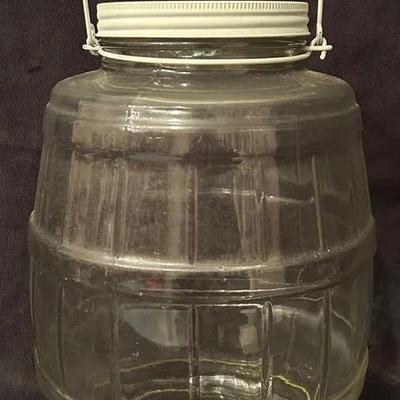 Vintage 13in Duraglas Jar With Lid & Handle