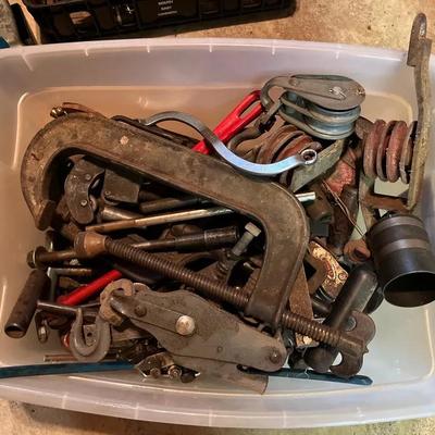 Tote Full Of Garage Needs