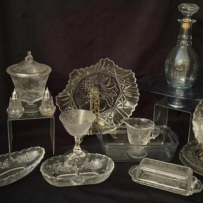 Collection Of Fostoria, Fire King, And More Clear Glass