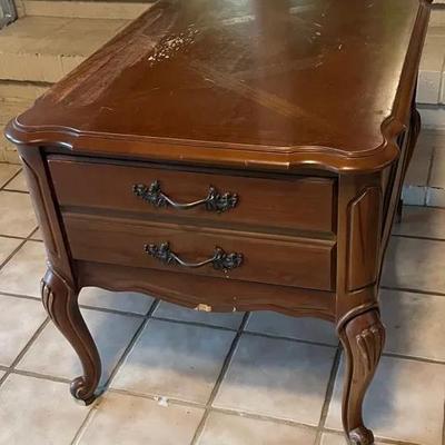 Dovetail Drawer Light Wooden End Table 