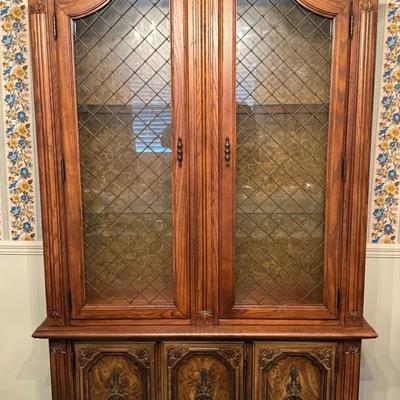 Vintage Stanley Furniture Illuminated China Cabinet.