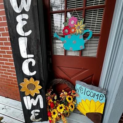 Welcome Sign•Door Wreath•Door Decor