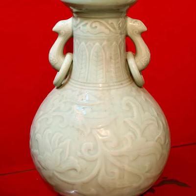 Large Chinese Longquan celadon vase #2