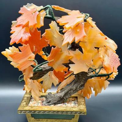 Carved Stone Bonsai Tree