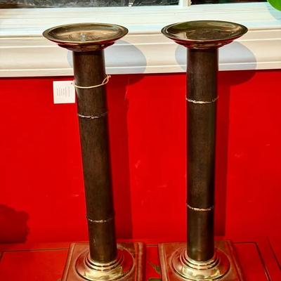 (2) Large Zodax Candle Holders 