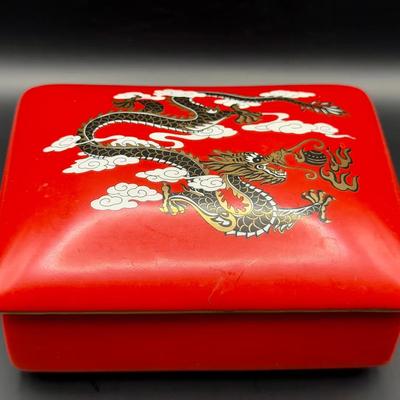 Gumps Red Dragon Trinket Box