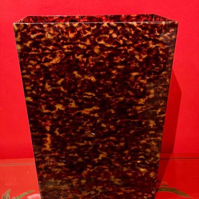 Tortoise Shell Pattern Waste Basket 