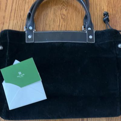 Kate Spade Black Corduroy Mini Tote Bag 