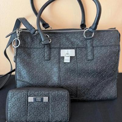 *NEW* Guess Abelia Logo-Embossed Satchel Bag and Wallet