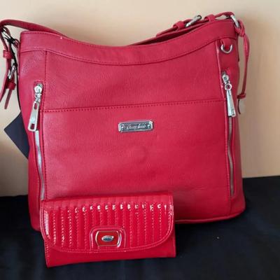 *NEW* Red Grace Adele Handbag and Matching Wallet