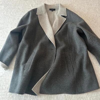Talbots Double Faced Wool Jacket Blazer Coat Grey (Size 22W)