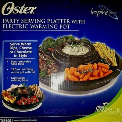 Oster Party Serving Platter With Electric Warming Pot