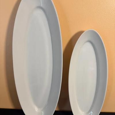 Pillivuyt of France Set of 2 Long White Porcelain Platters 