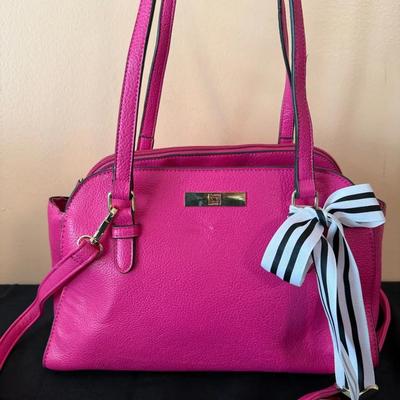 Like New!  Liz Claiborne Hot Pink Satchel With Crossbody Strap