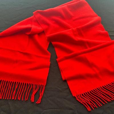 100% Cashmere Red Scarf Made In Scotland