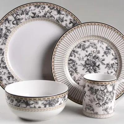 (32) Discontinued Royal Doulton Provence Noir China Set For 8