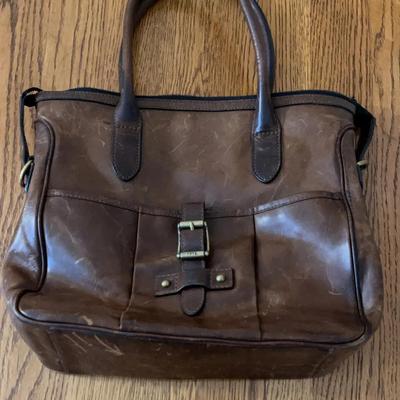 Vintage Frye Brown Leather Tote Bag 