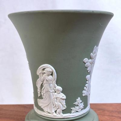 Wedgwood Sage Green Jasperware Vase 