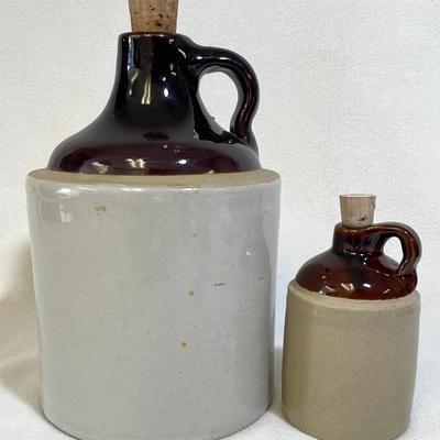 Vintage Stoneware Jugs With Handles, 2pcs