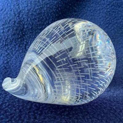 Kosta Boda Hedgehog Crystal Figurine, MCM, Scandinavia 