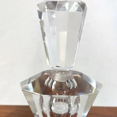 Art Deco Crystal Prism Perfume Bottle, Vintage 