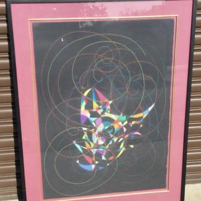 Mathematical Art, Pastel On Black Paper