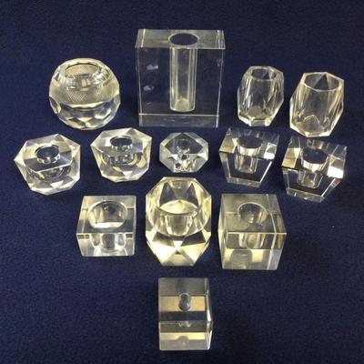 Crystal Clear Candle Holders & Vase (12pcs)
