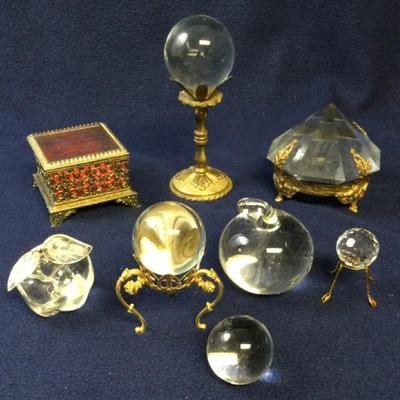 Crystal & Glass Orbs and Metal Curiosities (11pcs)
