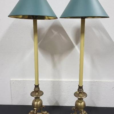 Chapman Brass Buffet Lamps w/ Dolphins