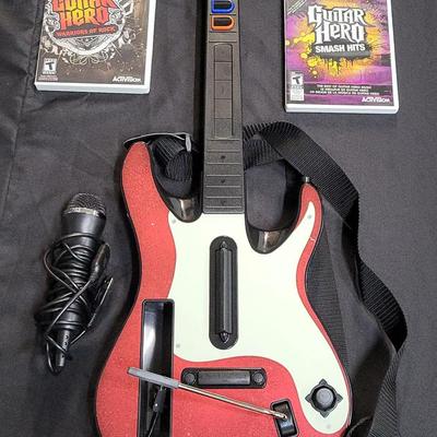 Wii Guitar Hero Guitar & Mic (WH4)