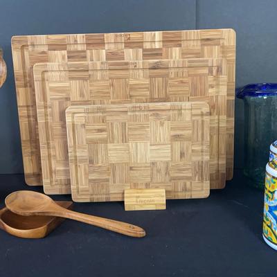 Kikcoin Bamboo Cutting Boards, Kikcoin 3 Piece Wood Cutting Board Set