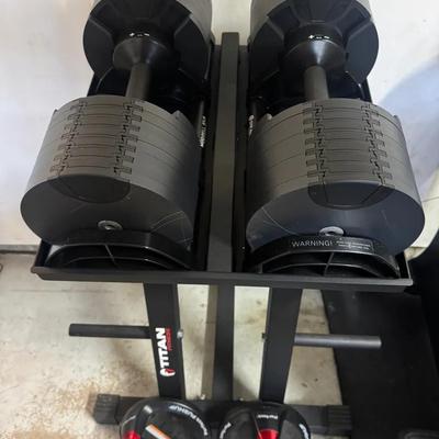 Titan Fitness Adjustable Dumbbell Set With Perfect Push-up Rotating Handles