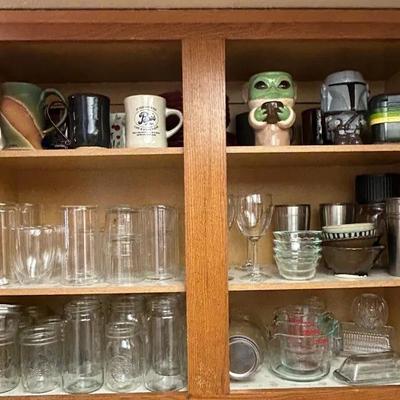 Assorted Glassware Including Pyrex And A Mandoline
