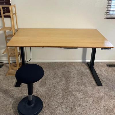 Jarvis Electric Standing Table, Chair & Open Shelving Unit 