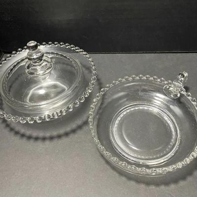 Vintage Candlewick Nappy & Covered Dish