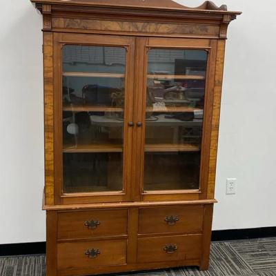 Victorian Antique Farmhouse China Cabinet 1850’s