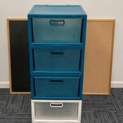 Stacking Storage Drawers (4) plus Bulletin and Blackboard