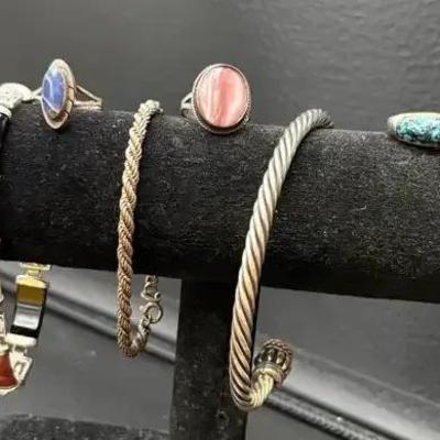 Sterling Bracelet and Rings