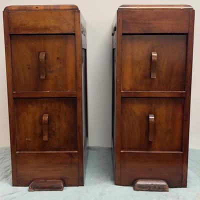 Art Deco Bedside Cabinets (Set of 2)
