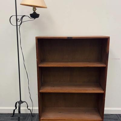 Wrought Iron Floor Lamp and Bookcase