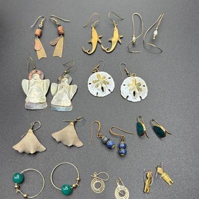 Gold Tone & Silver  Tone Dangle Earrings 